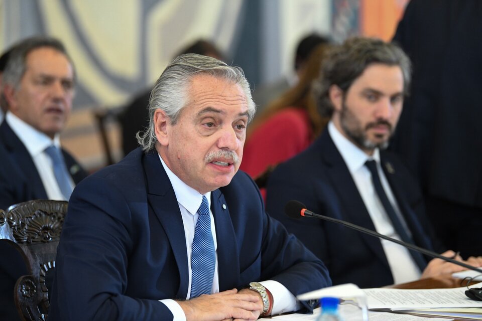Alberto Fernández en Brasil, en el Palacio de Itamaraty, sede de la Cancillería brasileña, durante la reunión de la Unasur. (Fuente: Presidencia)