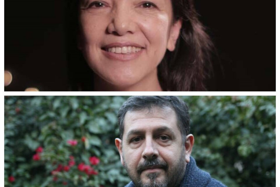 La cuentista Alejandra Kamiya y el escritor Marcelo Britos.