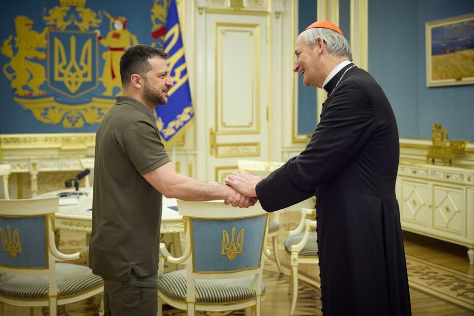 Zelenski recibe al enviado del Papa en Kiev. (Fuente: EFE)
