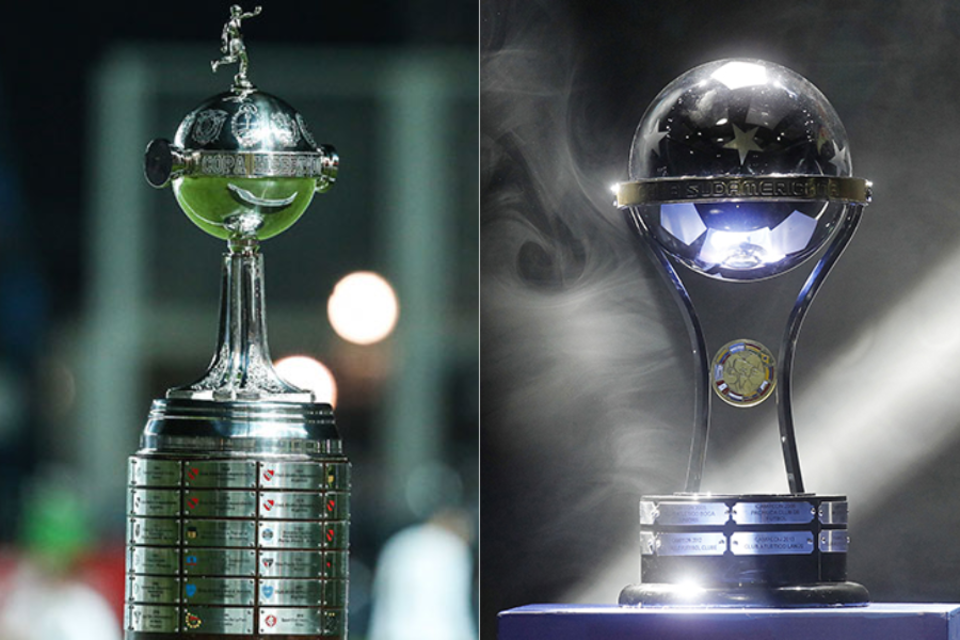 Los trofeos de la Copa Libertadores y de la Sudamericana. (Fuente: Conmebol)
