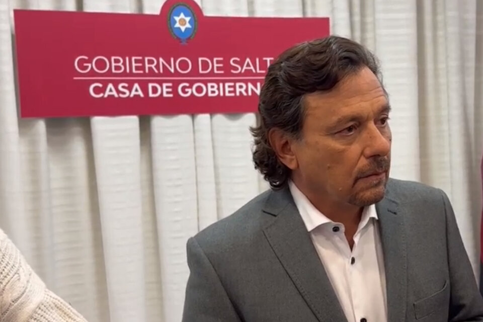 Gustavo Sáenz ayer, en conferencia de prensa (Fuente: Prensa de Gobierno de Salta)