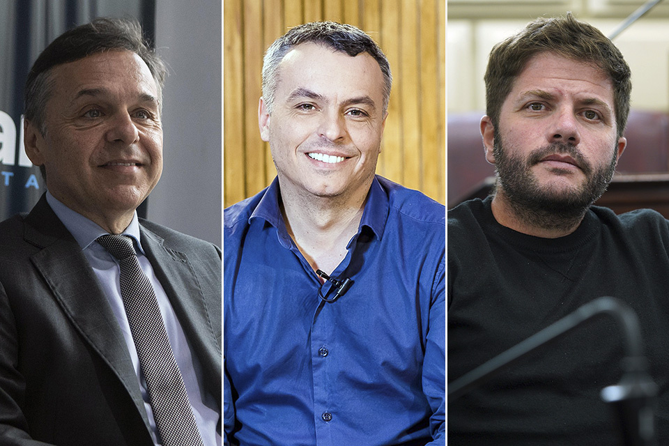 1) Diego Giuliano por el PJ.  2) Esteban Paulón, del socialismo. 3) "Cacu" Cándido, de Cambiemos.