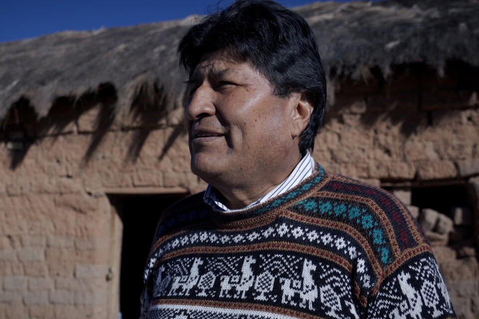 Evo Morales en su solar natal, en Orinoca. 