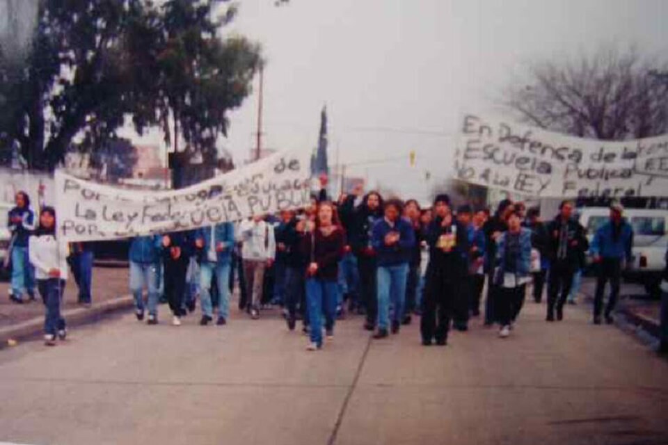 Una imagen que Neka Jara guarda de las movilizaciones de los años '90