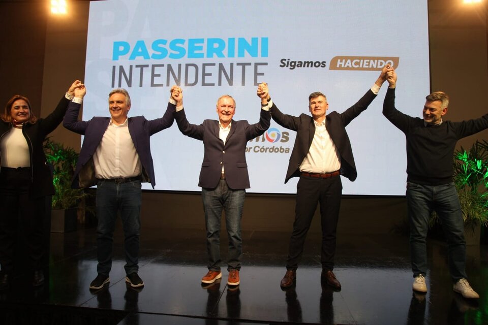 Prunotto, Llaryora y Schiaretti con la fórmula para intendente y vice de la capital, Daniel Passerini y Javier Pretto.