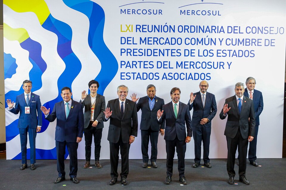 La última foto de familia del Mercosur, en diciembre en Montevideo.