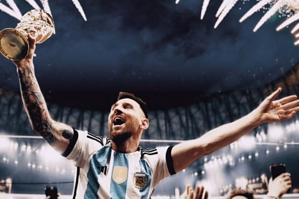 Messi y su torfeo más ansiado: la copa del Mundo. Imagen: BBC