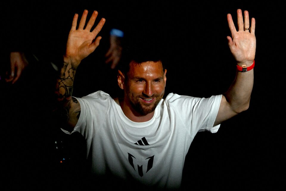 Messi durante su presentación en Miami.