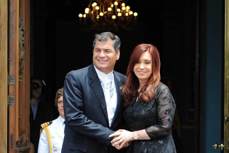 Correa con Cristina Kirchner el la Casa Rosada en 2012. (Fuente: Télam)