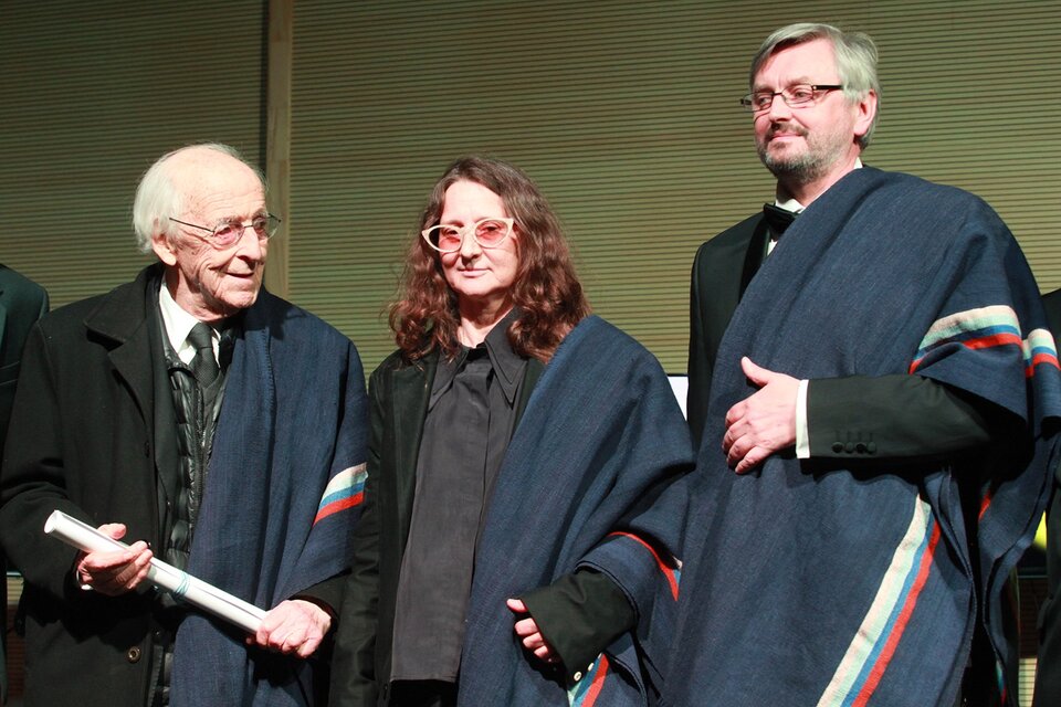 Manuel Antín, Lucrecia Martel y Sergei Loznitsa, doctores honoris causa de la UBA (Fuente: Jorge Larrosa)