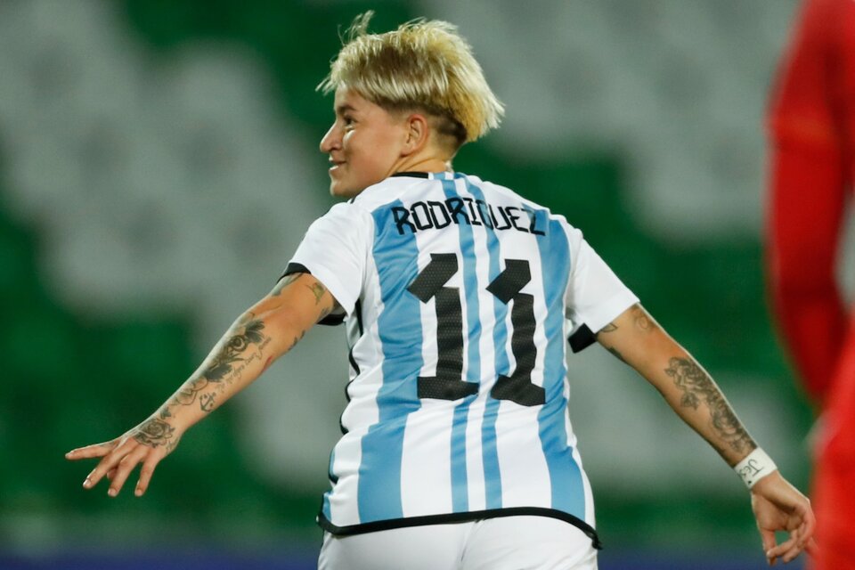 Yamila Rodríguez, delantera de la selección argentina femenina. (Fuente: NA)