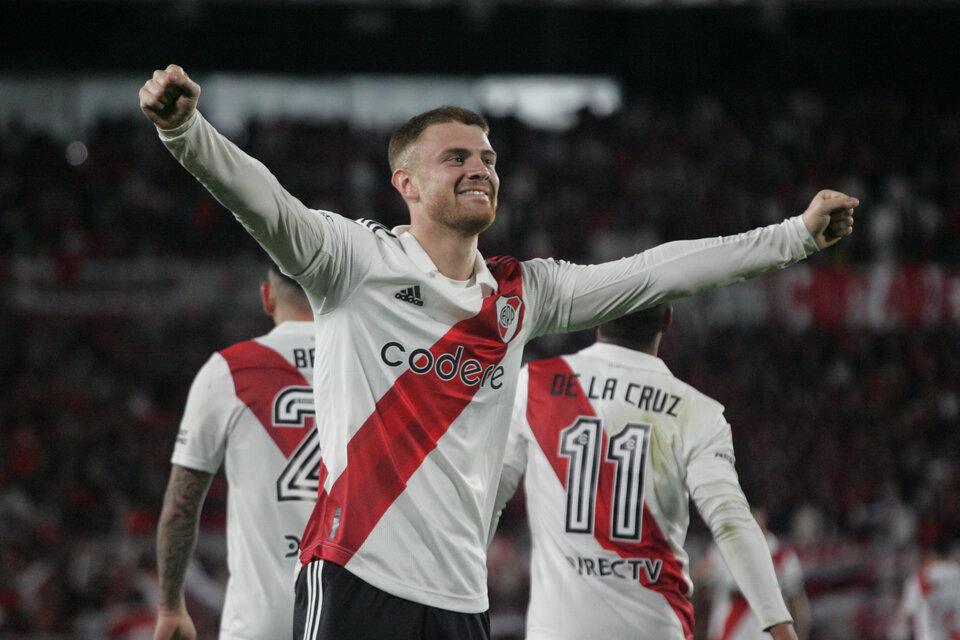 Lucas Beltrán celebra su gol en el primer tiempo (Fuente: Alejandro Leiva)