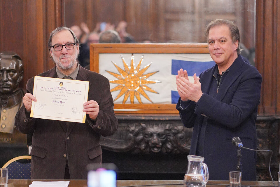 Alfredo Rosso y Roy Cortina durante la ceremonia.