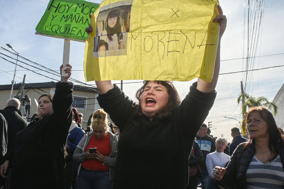 En las calles de Lanús hubo manifestaciones exigiendo justicia por Morena Domínguez. (Fuente: Télam)