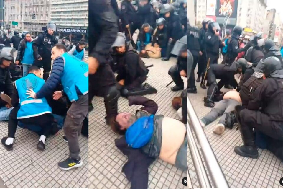 Represión policial en el Obelisco: un muerto
