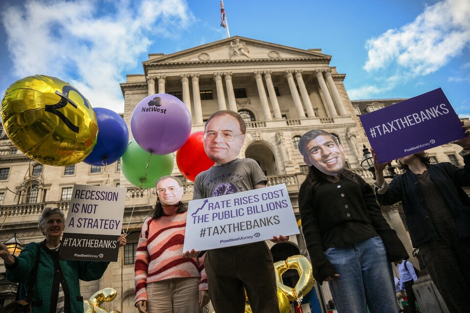 En Londres protestan contra Rishi Sunak. (Fuente: AFP)