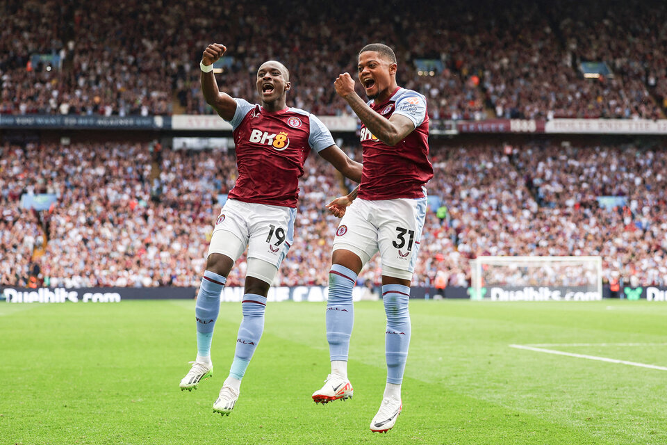 Diaby y Bailey celebran el éxito del Aston Villa (Fuente: AFP)