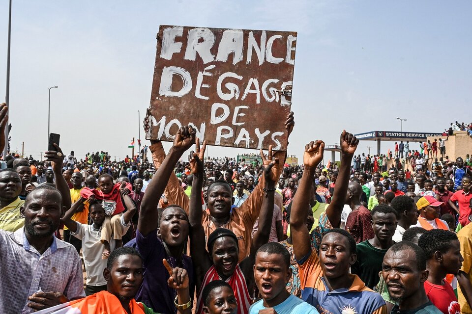 La protesta antiimperialista en Niamey. (Fuente: AFP)