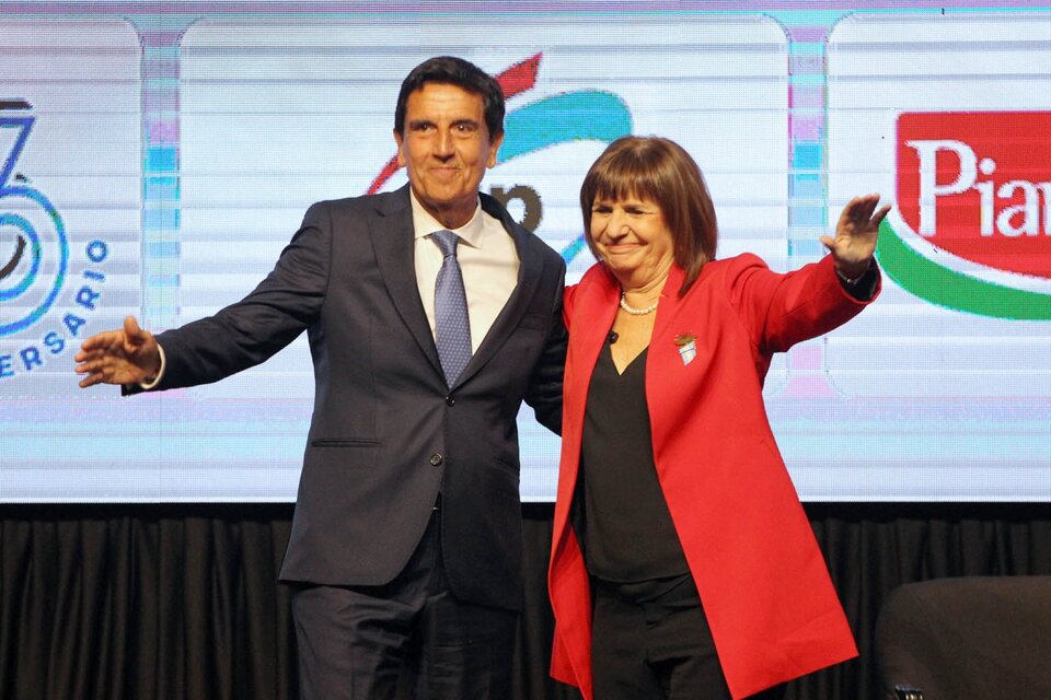 Melconian y la candidata a presidenta, en el acto de presentación, en la Fundación Mediterránea.  (Fuente: NA)