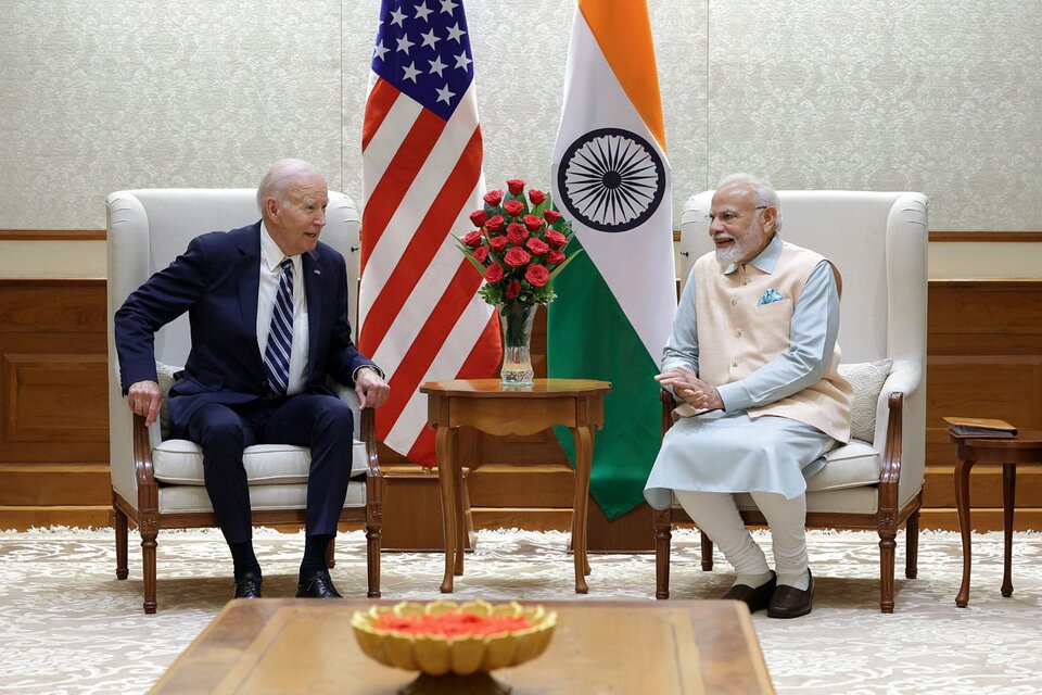 Joe Biden y Narendra Modi calientan motores para el G-20. (Fuente: EFE)