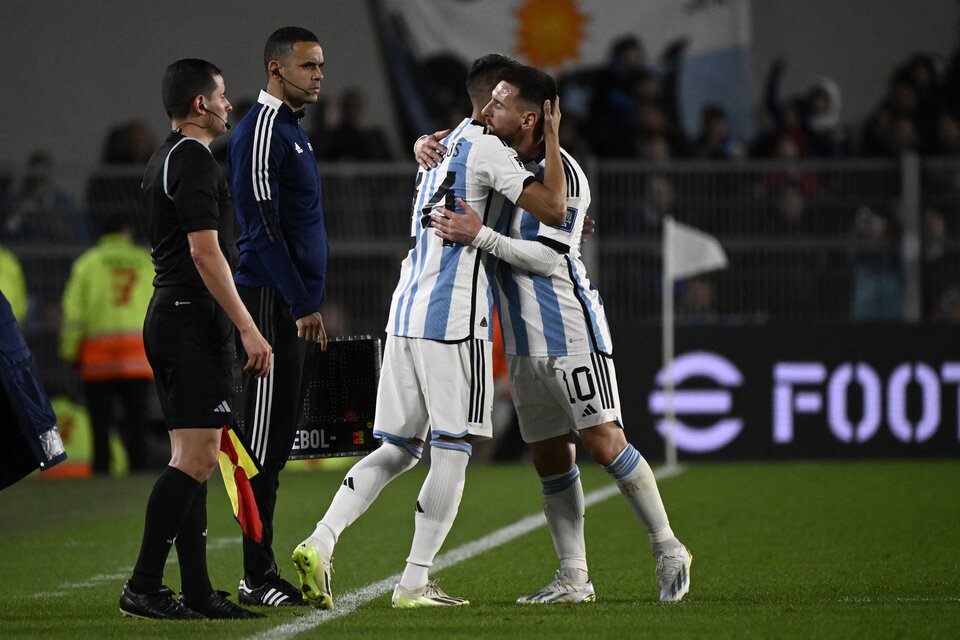Messi salió sobre el final del partido contra Ecuador: toda una novedad (Fuente: AFP)