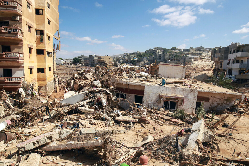 La ciudad de Derna, tras las inundaciones.  (Fuente: AFP)