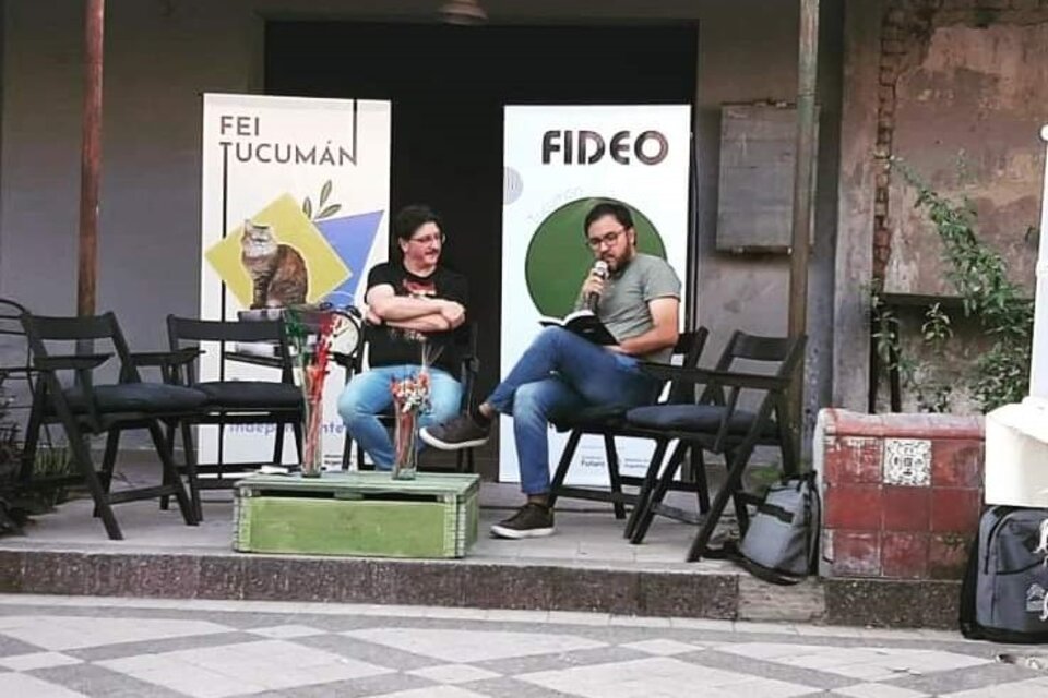 Federico Soler y Andrés Navarro en la presentación en Tucumán.