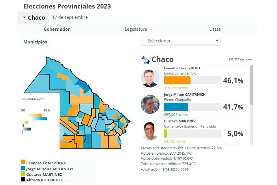 Elecciones en Chaco: el mapa interactivo con los resultados