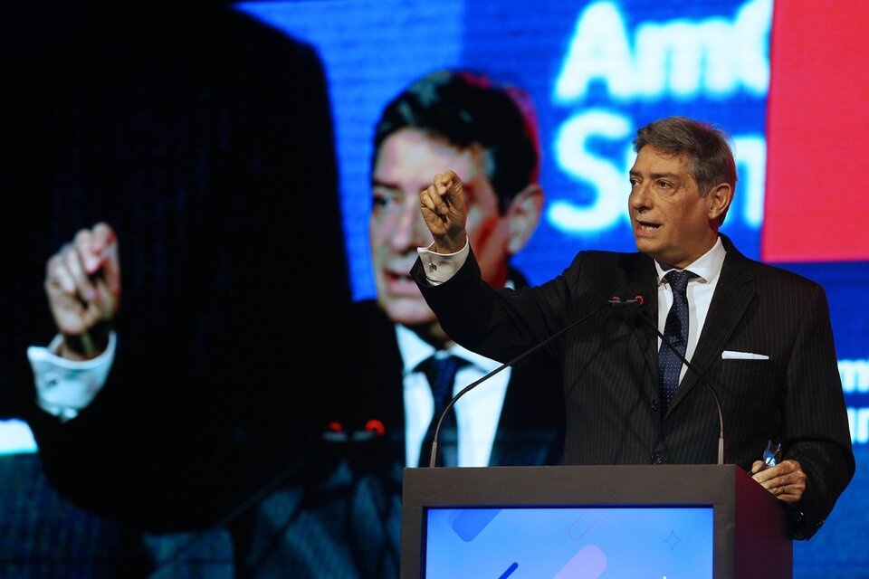 El presidente de la Corte, Horacio Rosatti, en el foro de negocios de la Cámara de Comercio norteamericana.  