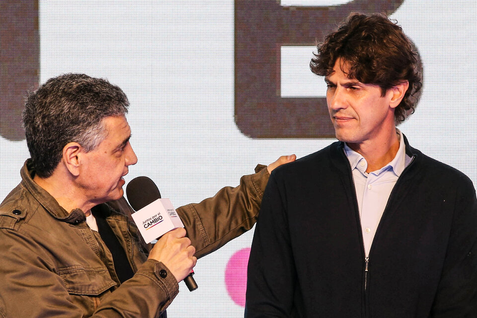 Jorge Macri junto a Martín Lousteau, el aspirante derrotado en la interna. (Fuente: NA)