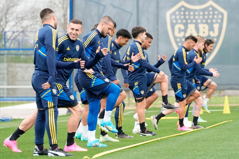 Los jugadores de Boca durante la práctica (Fuente: Prensa Boca)