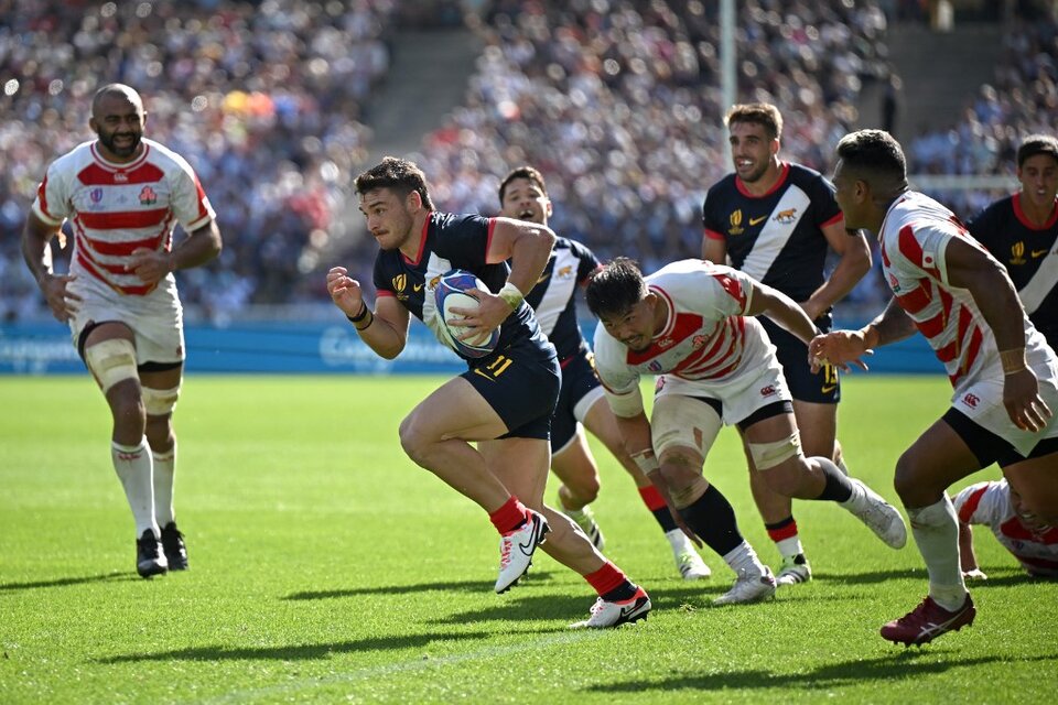 Los Pumas le ganaron a Japón y clasificaron a cuartos de final del Mundial de Rugby 2023. (Fuente: AFP)