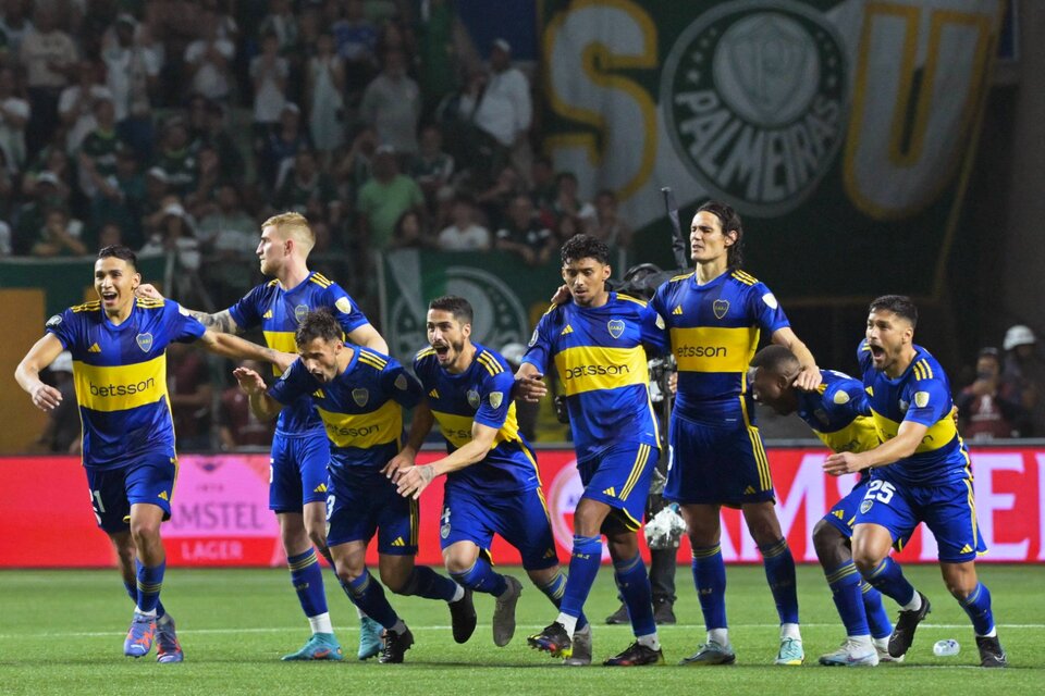 El festejo de Boca por penales ante Palmeiras (Fuente: AFP)