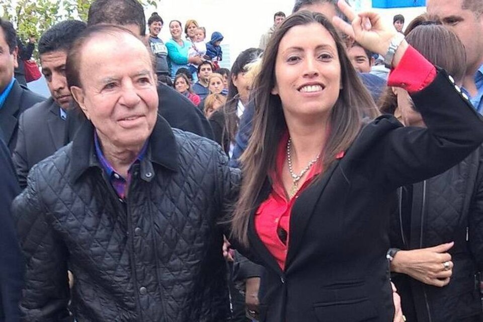 Florencia López con el ex presidente Carlos Menem. 