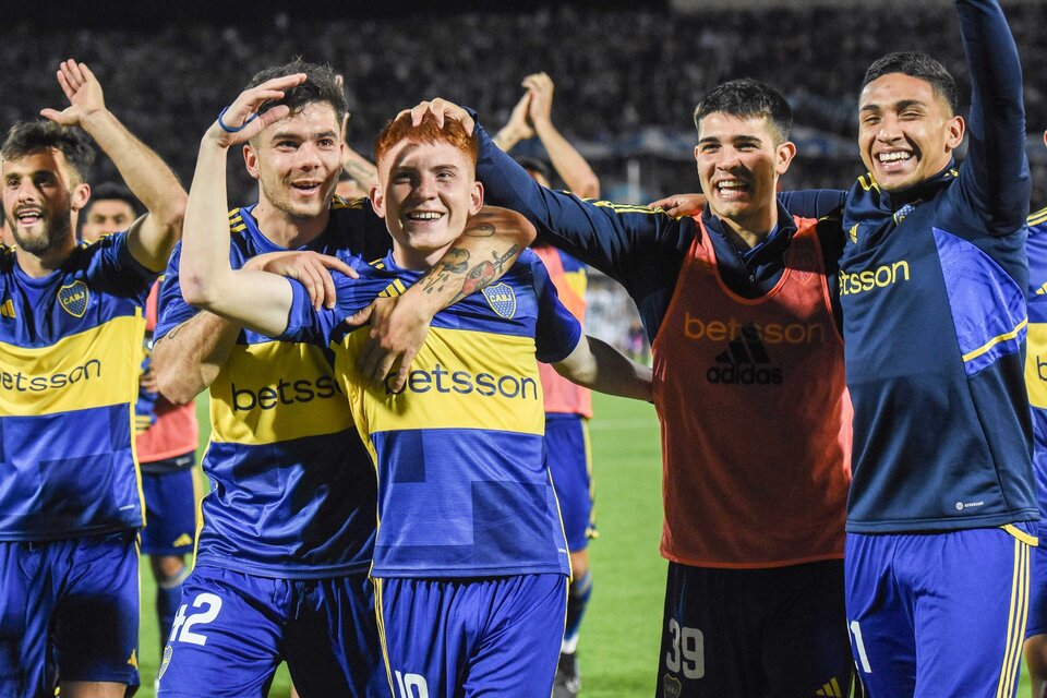 Los jugadores de Boca festejan luego de los penales (Fuente: Fotobaires)