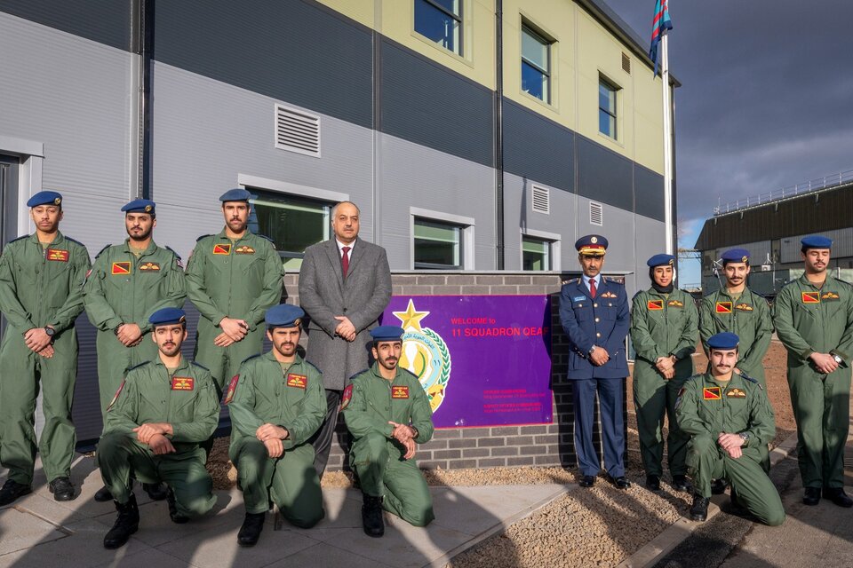 Personal militar qatarí en su base militar en Yorkshire, Inglaterra. 