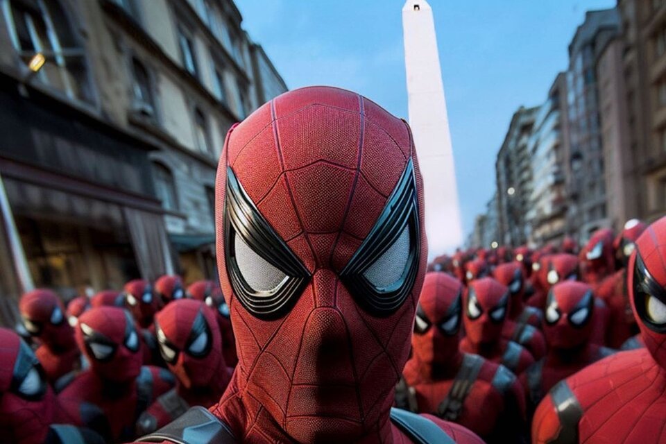 La imagen del flyer con el que Uki Deane invita a la gente a vestirse de Spiderman y asistir a la Plaza de la República.