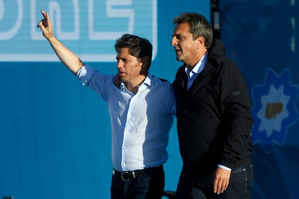 Axel Kicillof, gobernador de la provincia de Buenos Aires, y Sergio Massa, candidato a presidente.  (Fuente: Leandro Teysseire)