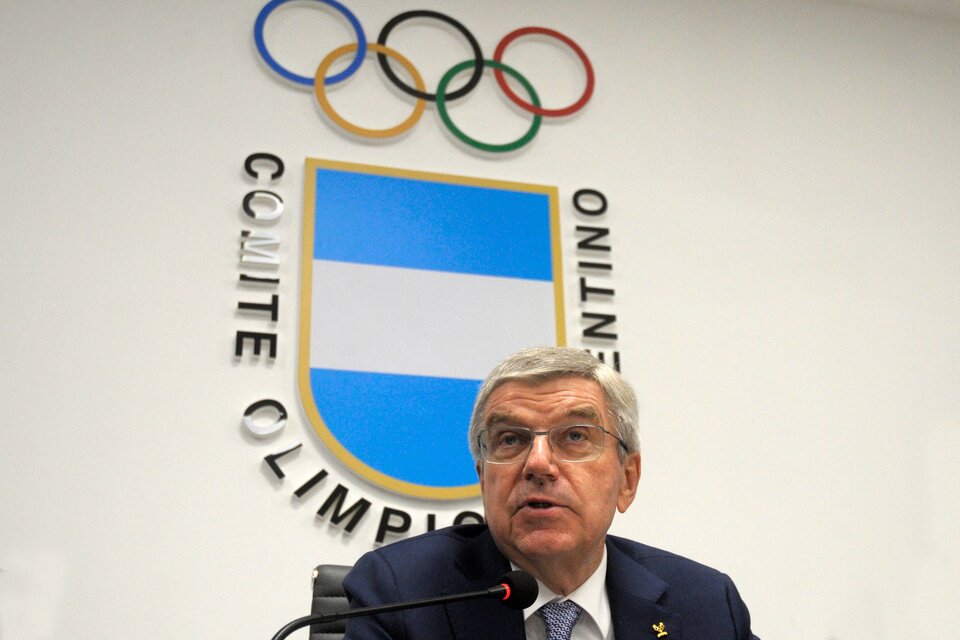 Thomas Bach en la sede del Comité Olímpico Argentino (Fuente: Alejandro Leiva)