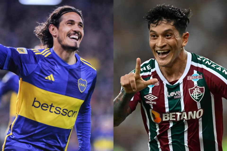 Edinson Cavani y Germán Cano, los centrodelanteros de Boca y Fluminense. (Fuente: AFP)