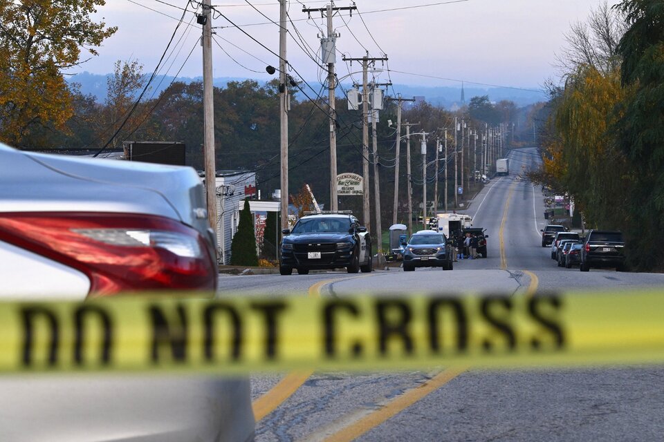 El lugar de la masacre en Maine. (Fuente: AFP)