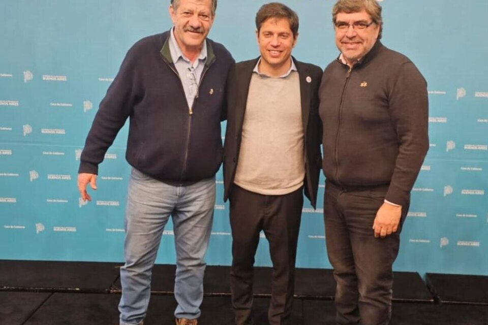 Darío Duretti junto a Axel Kicillof y Sergio Barenghi.