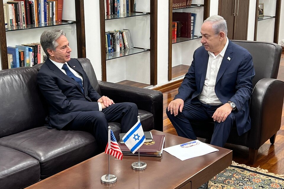Blinken se reunió con Netanyahu en visita oficial a Tel Aviv. (Fuente: EFE)