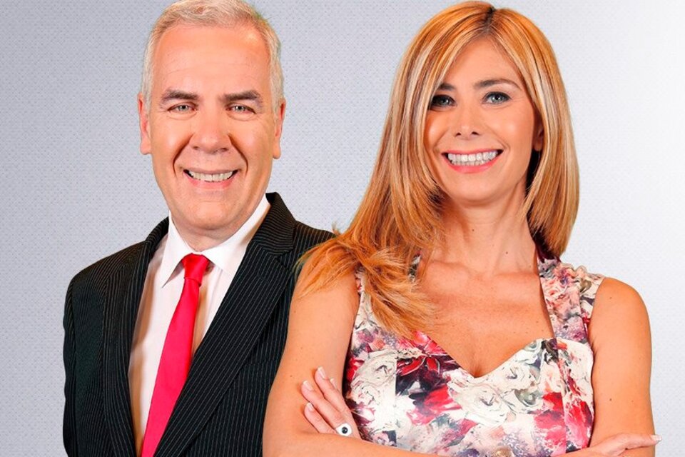 Esteban Mirol y Marisa Andino, conductores del noticiero del mediodía de Canal 9.