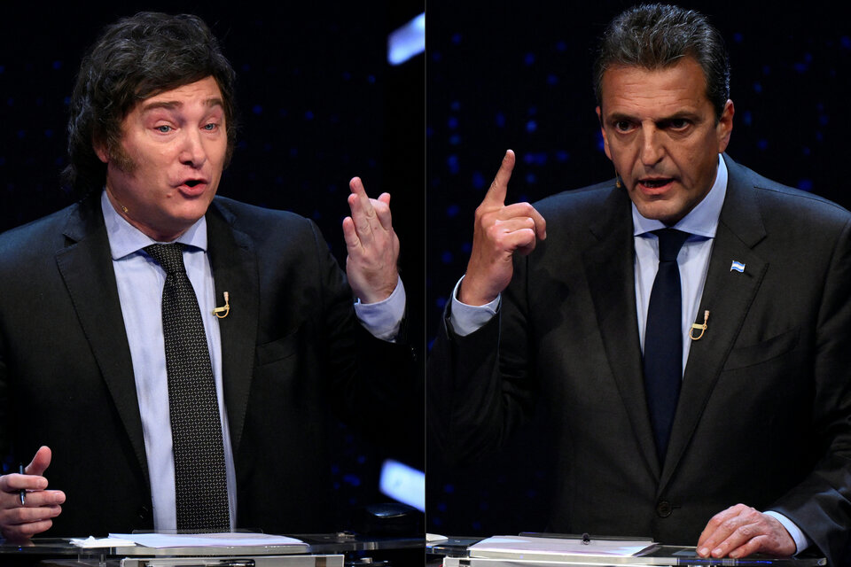 Candidatos Javier Milei y Sergio Massa (Fuente: AFP)