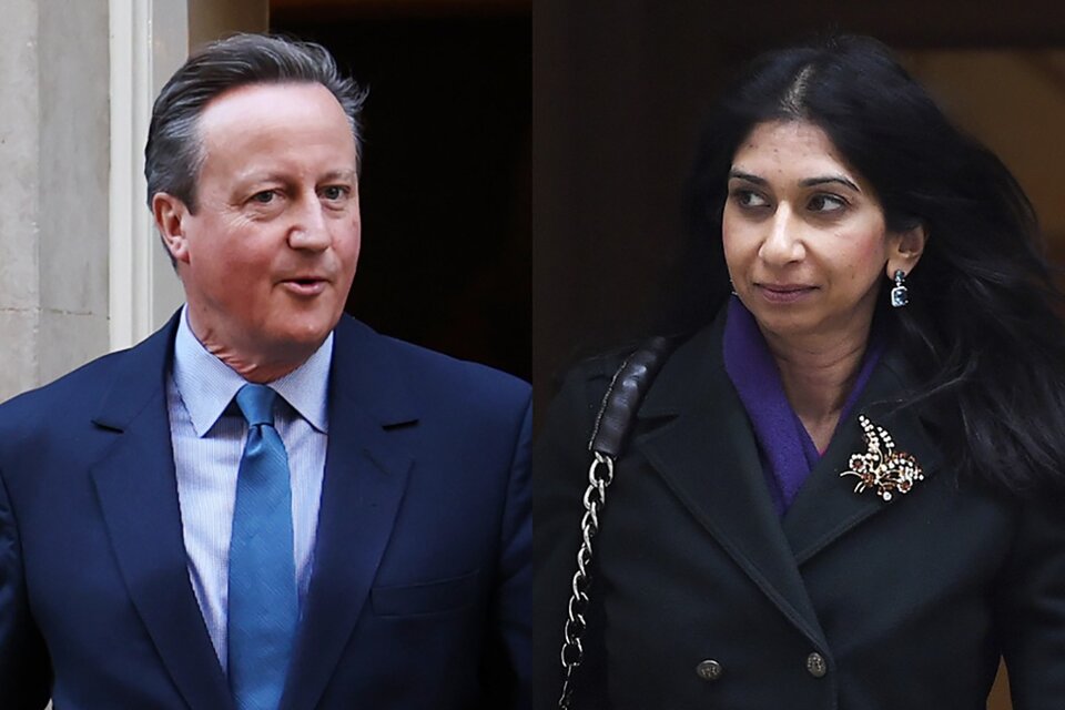 David Cameron fue designado canciller el día en que Suella Braverman fue destituida como ministra de Interior.  (Fuente: EFE)