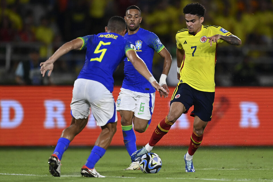 Eliminatorias: de la mano de Díaz, Colombia le pudo ganar a Brasil (Fuente: AFP)