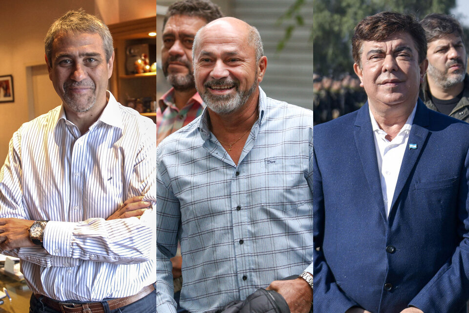 Jorge Ferraresi, Fernando Espinoza y Mario Secco, intendentes que integran la "mesa de Ensenada"