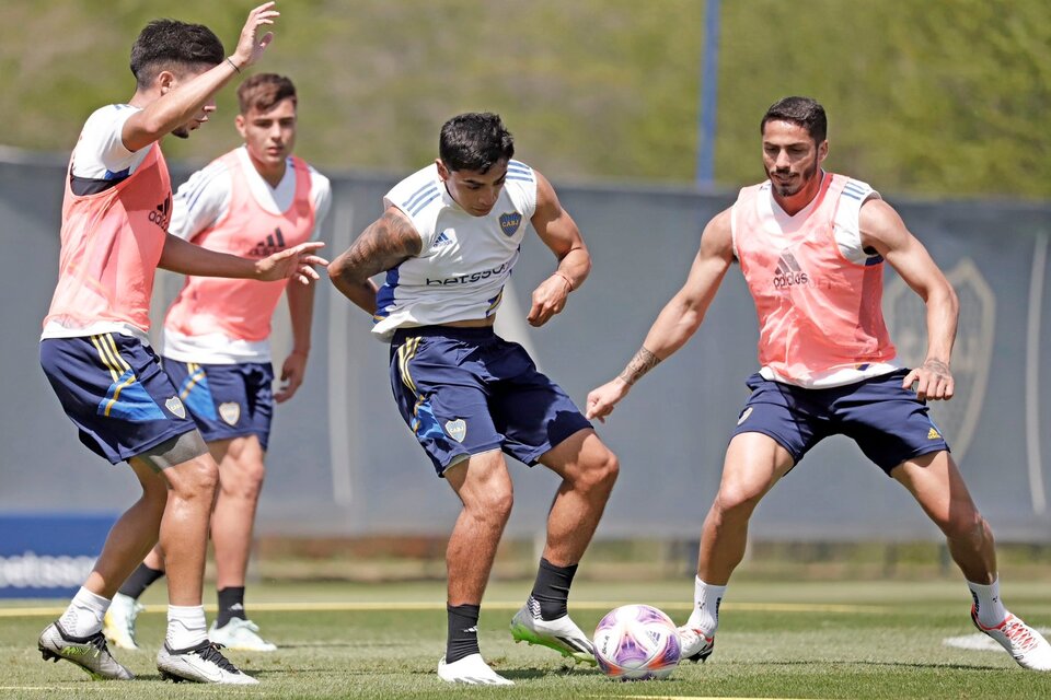 Los jugadores se entrenaron en Ezeiza (Fuente: Prensa Boca)