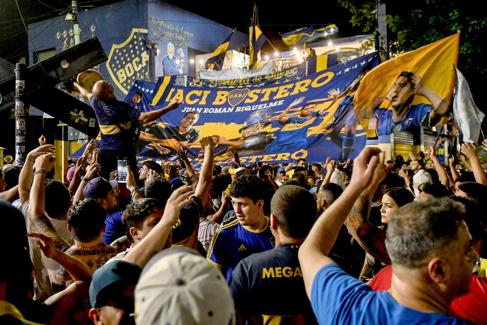 Los hinchas de Boca fueron a apoyar al oficialismo (Fuente: Télam)